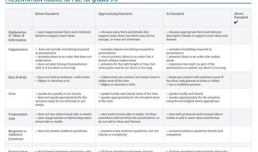 Thumbnail of Presentation Rubrics